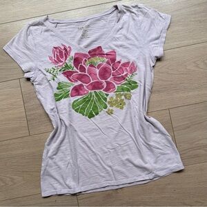 Lucky Brand Purple Indigo Dyed Short Sleeve Tee